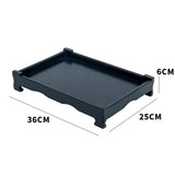 Maxbell Maxbell Wood Serving Tray Breakfast Decorative Food Coffee Tea  360X250X55cm black