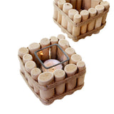 Maxbell Retro Natural Wooden Art Candle Holder Candlestick- Country Style Decor Dinner Atmosphere Decoration with Candle Cup - Aladdin Shoppers