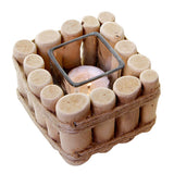 Maxbell Retro Natural Wooden Art Candle Holder Candlestick- Country Style Decor Dinner Atmosphere Decoration with Candle Cup - Aladdin Shoppers
