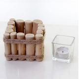 Maxbell Retro Natural Wooden Art Candle Holder Candlestick- Country Style Decor Dinner Atmosphere Decoration with Candle Cup - Aladdin Shoppers