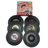 Maxbell Creative 6pcs Cup Mat Pad Record Anti-skid Coasters Placemat Dia10.5cm Black