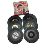 Maxbell Creative 6pcs Cup Mat Pad Record Anti-skid Coasters Placemat Dia10.5cm Black