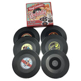 Maxbell Creative 6pcs Cup Mat Pad Record Anti-skid Coasters Placemat Dia10.5cm Black