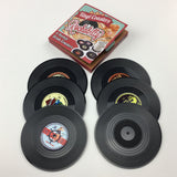Maxbell Creative 6pcs Cup Mat Pad Record Anti-skid Coasters Placemat Dia10.5cm Black