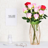 Maxbell Nordic Iron Flower Vase Decorative Flower Vase For Home Decor Champaign-S