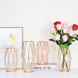 Maxbell Nordic Iron Flower Vase Decorative Flower Vase For Home Decor Champaign-S