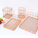 Maxbell Elegant Tabletop Organizer Makeup Kitchen Storage Basket Bin Box for Closet