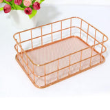 Maxbell Elegant Tabletop Organizer Makeup Kitchen Storage Basket Bin Box for Closet