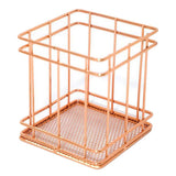 Maxbell Wire Storage Basket Bin Organizer Holder for Kithen Bathroom Rose Gold Cube
