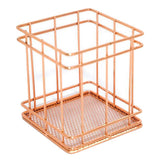 Maxbell Wire Storage Basket Bin Organizer Holder for Kithen Bathroom Rose Gold Cube