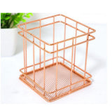 Maxbell Wire Storage Basket Bin Organizer Holder for Kithen Bathroom Rose Gold Cube
