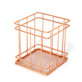 Maxbell Wire Storage Basket Bin Organizer Holder for Kithen Bathroom Rose Gold Cube