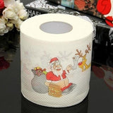 Maxbell 2 Pcs Santa Claus&Elk Paper Tissue Roll Merry Christmas Theme Bathroom Decor