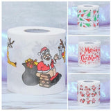 Maxbell 2 Pcs Santa Claus&Elk Paper Tissue Roll Merry Christmas Theme Bathroom Decor