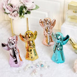 Maxbell Ceramic Fairy Angel Shaped Figurine Ornament Gift Home Decoration  Pink