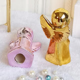 Maxbell Ceramic Fairy Angel Shaped Figurine Ornament Gift Home Decoration  Pink
