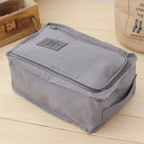 Maxbell 2pcs Household Travel Outdoor Portable Shoes Storage Organizer Bag Box Grey