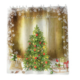 Maxbell Christmas Shower Curtain with Hooks Waterproof Bathroom Decor Trees