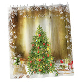 Maxbell Christmas Shower Curtain with Hooks Waterproof Bathroom Decor Trees