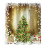 Maxbell Christmas Shower Curtain with Hooks Waterproof Bathroom Decor Trees