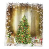 Maxbell Christmas Shower Curtain with Hooks Waterproof Bathroom Decor Trees