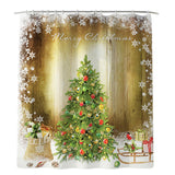 Maxbell Christmas Shower Curtain with Hooks Waterproof Bathroom Decor Trees