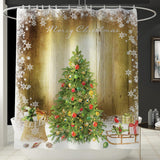 Maxbell Christmas Shower Curtain with Hooks Waterproof Bathroom Decor Trees