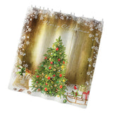 Maxbell Christmas Shower Curtain with Hooks Waterproof Bathroom Decor Trees