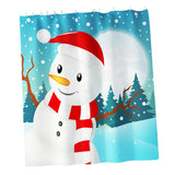 Maxbell Christmas Shower Curtain with Hooks Waterproof Bathroom Decor Snowman