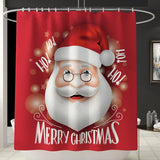 Maxbell Christmas Decor Shower Curtain w/ Hooks for Bathroom Xmas Home Decoration C