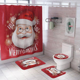 Maxbell Christmas Decor Shower Curtain w/ Hooks for Bathroom Xmas Home Decoration C