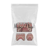 Maxbell 3 Pcs Bathmat Toilet Pedestal Mat & Lid Cover Bathroom Set Christmas Decor B
