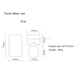 Maxbell 3 Pcs Bathmat Toilet Pedestal Mat & Lid Cover Bathroom Set Christmas Decor B