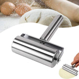 Pizza Pastry Baking Dough Roller Rolling Pin Stainless Steel 5.3 inch Roller