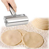 Pizza Pastry Baking Dough Roller Rolling Pin Stainless Steel 5.3 inch Roller