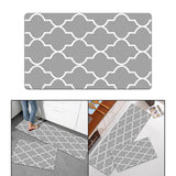 Maxbell 2pcs Checked Kitchen Bedroom Mat Runner Rug Anti Fatigue Grey