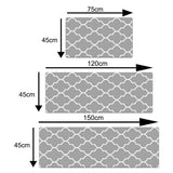 Maxbell 2pcs Checked Kitchen Bedroom Mat Runner Rug Anti Fatigue Grey
