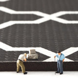 Maxbell 2pcs Checked Kitchen Bedroom Mat Runner Rug Anti Fatigue Grey