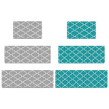 Maxbell 2pcs Checked Kitchen Bedroom Mat Runner Rug Anti Fatigue Grey