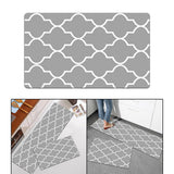 Maxbell 2pcs Checked Kitchen Bedroom Mat Runner Rug Anti Fatigue Grey