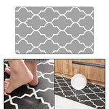 Maxbell 2pcs Checked Kitchen Bedroom Mat Runner Rug Anti Fatigue Grey