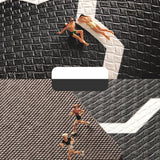Maxbell 2pcs Checked Kitchen Bedroom Mat Runner Rug Anti Fatigue Grey