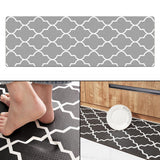 Maxbell 2pcs Checked Kitchen Bedroom Mat Runner Rug Anti Fatigue Grey
