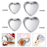 Maxbell 2pcs Heart Shaped Thicken Aluminum Alloy Chocolate Cake Pan DIY Baking Tools