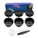 3Pcs Reusable Coffee Capsule Filters with Spoon and Cleaning Brush Black