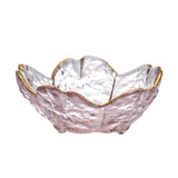 Maxbell 2xGlass Sauce Bowl Mini Serving Plate for Ice Cream Soy Sauce Sushi Condiments with gold inlay