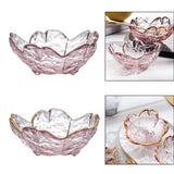Maxbell 2xGlass Sauce Bowl Mini Serving Plate for Ice Cream Soy Sauce Sushi Condiments with gold inlay