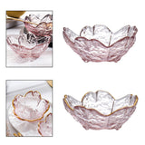 Maxbell 2xGlass Sauce Bowl Mini Serving Plate for Ice Cream Soy Sauce Sushi Condiments with gold inlay
