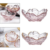 Maxbell 2xGlass Sauce Bowl Mini Serving Plate for Ice Cream Soy Sauce Sushi Condiments with gold inlay