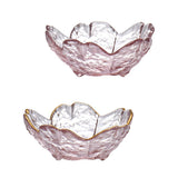 Maxbell 2xGlass Sauce Bowl Mini Serving Plate for Ice Cream Soy Sauce Sushi Condiments with gold inlay